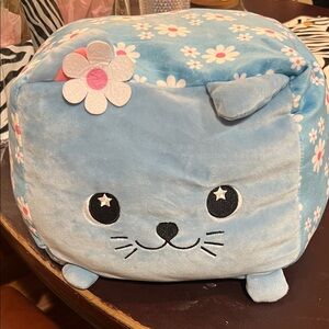 Floral Blue Cat Plush Toy